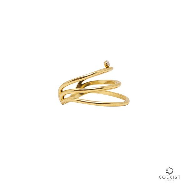 Anel Minimal Style Aro Triplo Ponto de Luz