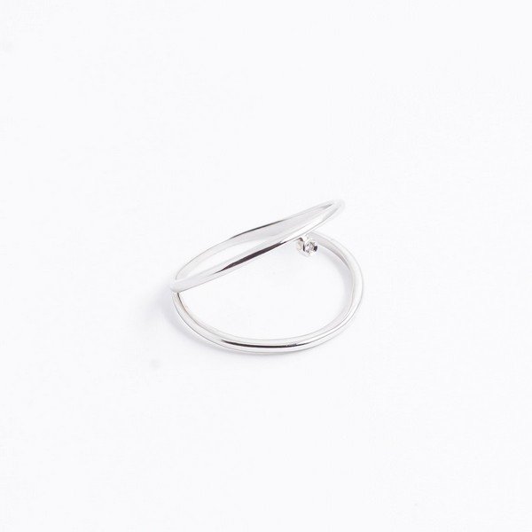 Anel Minimal Style Duplo Open Diamante