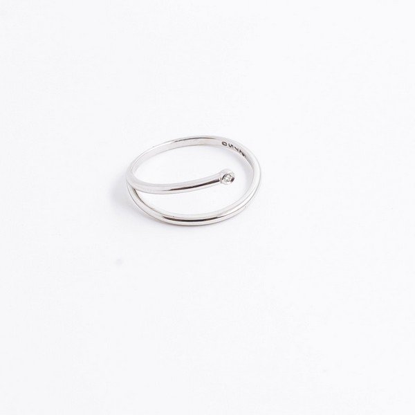 Anel Minimal Style Meia Volta Diamante