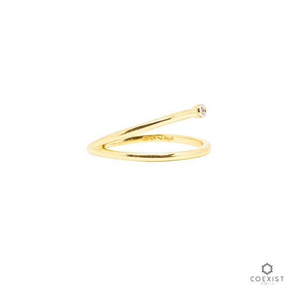 Anel Minimal Style Meia Volta Diamante
