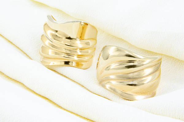 Anel Ondas Acetinado 