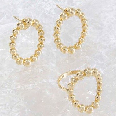 Anel Oval Bolinhas
