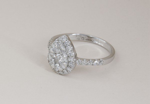 Anel Plus Gota Diamantes 