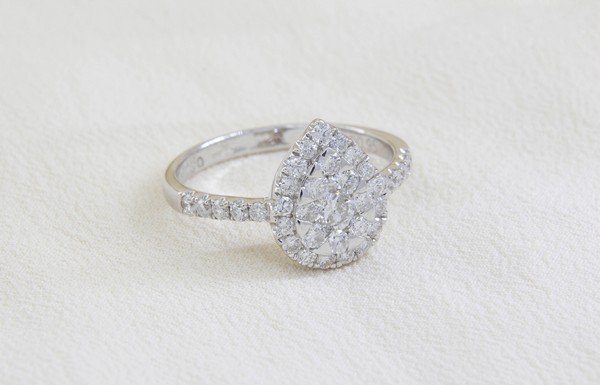 Anel Plus Gota Diamantes 