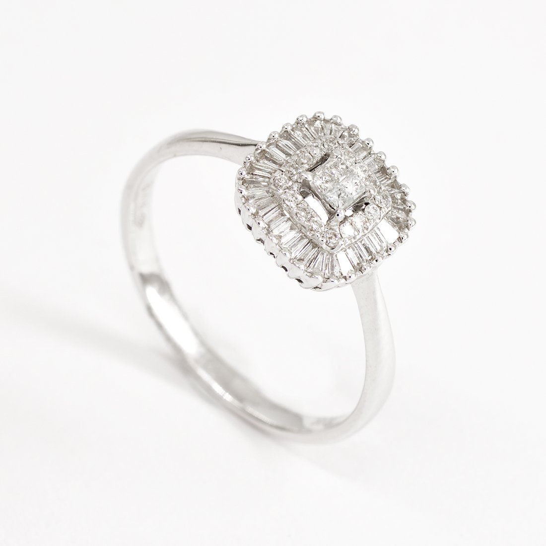 Anel quadrado diamantes baguete