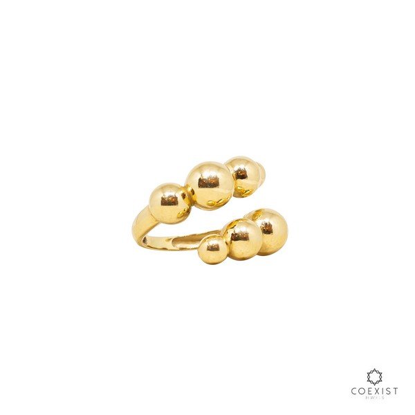 Anel Ro Bolas Ouro 18K