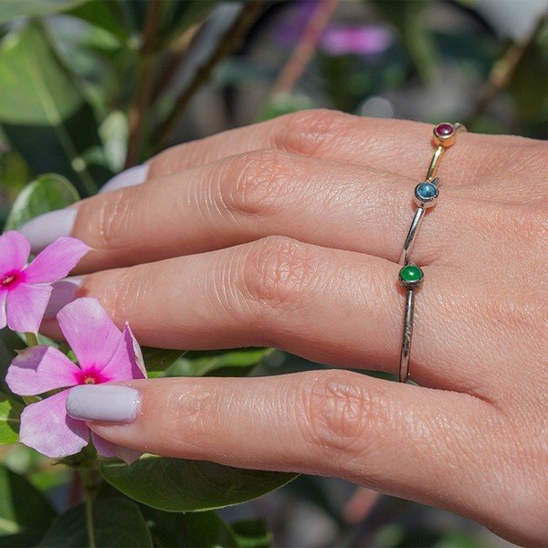 Anel Rubi Redondo Ouro 18k