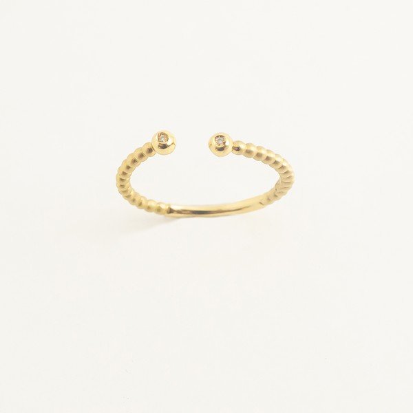 Anel Skull Bolinhas Diamantes