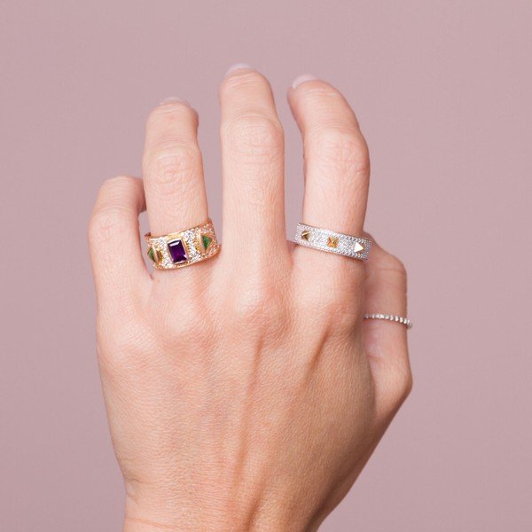 Anel Spike Diamantes