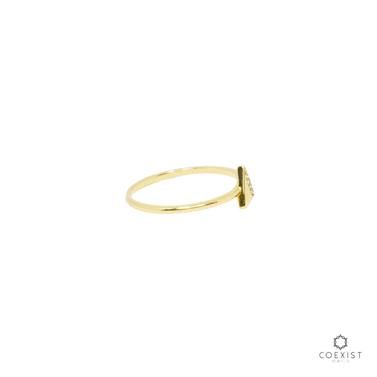 Anel Triângulo Petit Diamantes