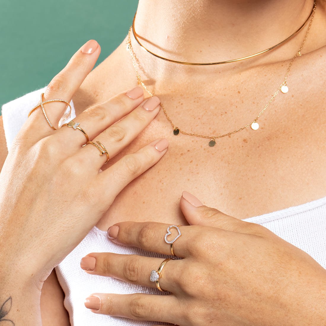 Anel X Ouro e Zirconias