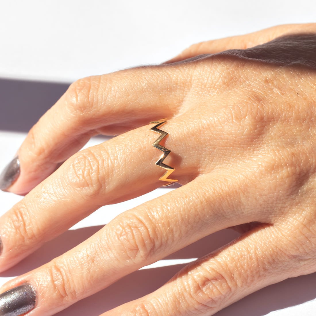 Anel Zig Zag Ouro 18k