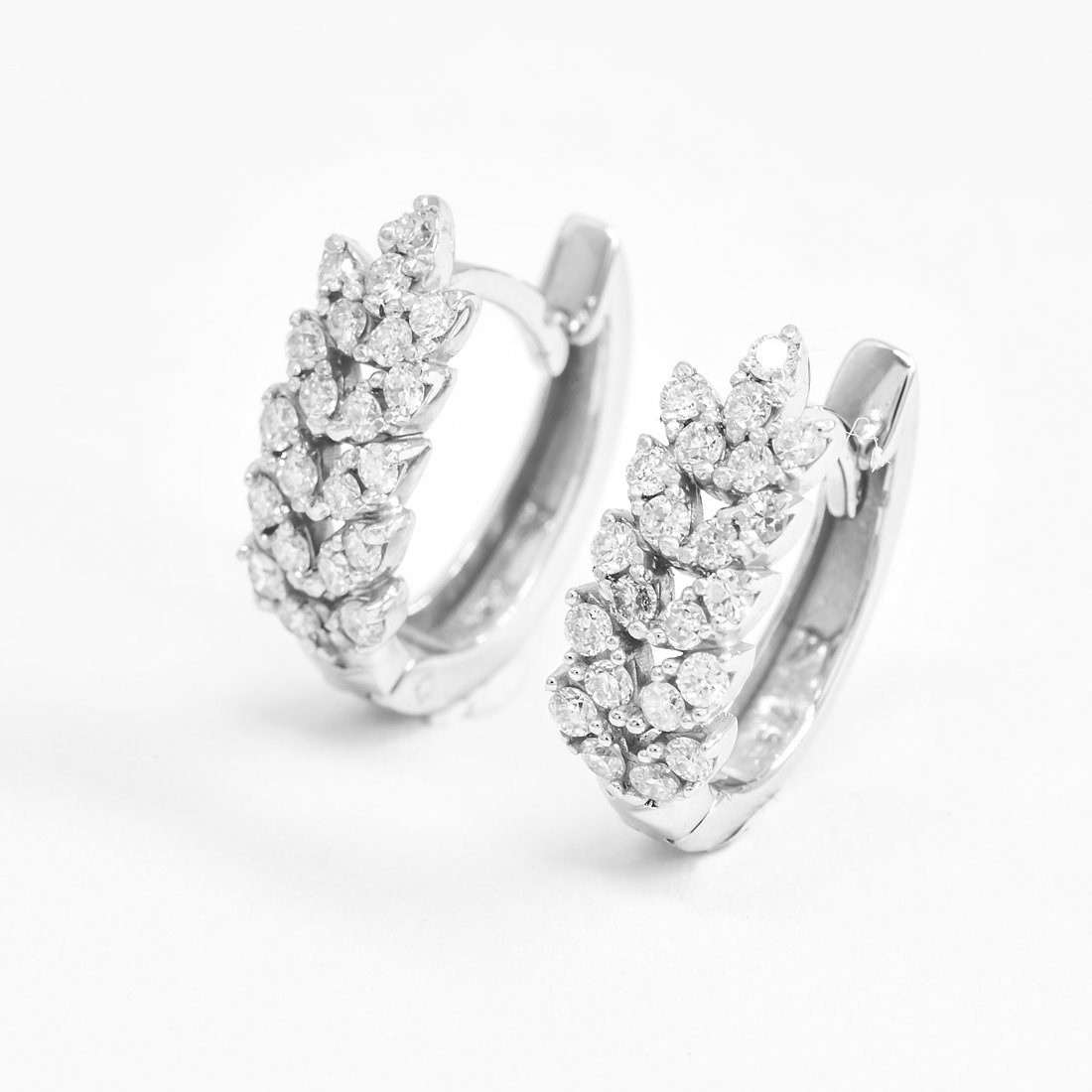 Argola Asa Navetes Diamantes 