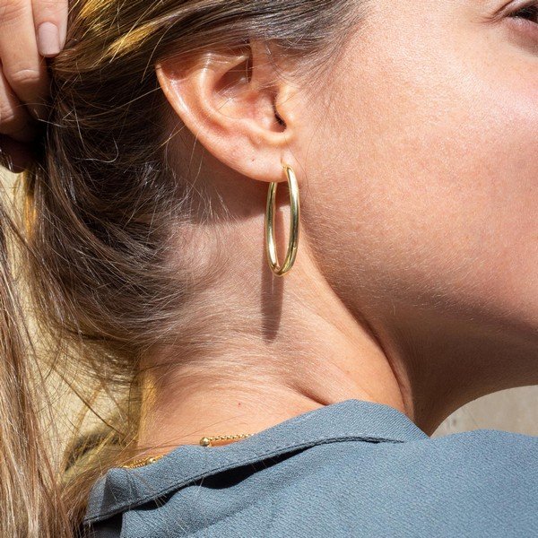 Argola Brigitte Oval Ouro 18K