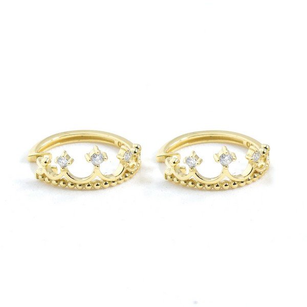 Argola Coroa Diamantes