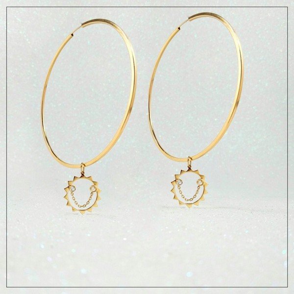 Argola Fina Big Smile Ouro 18K