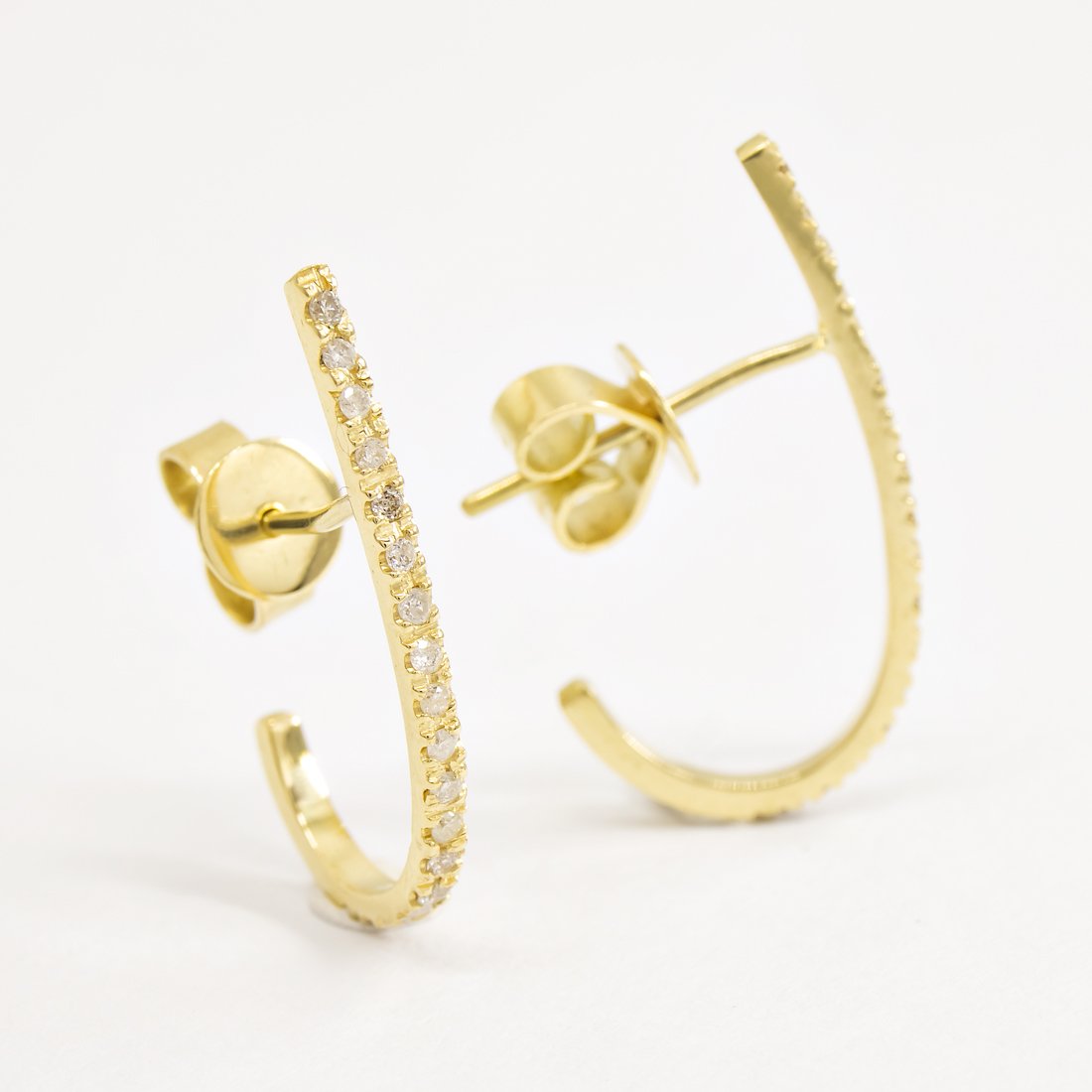 Argola Meia Lua Diamantes