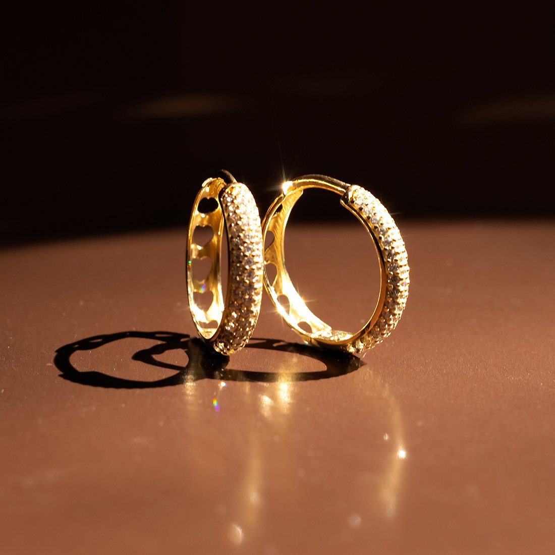 Argola Ouro Bright Zircônias