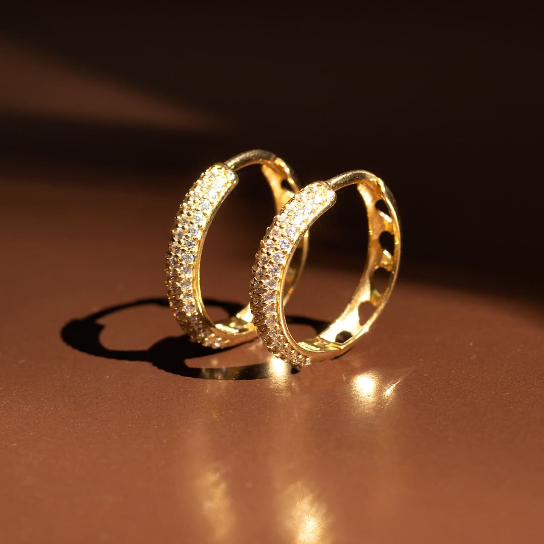 Argola Ouro Bright Zircônias