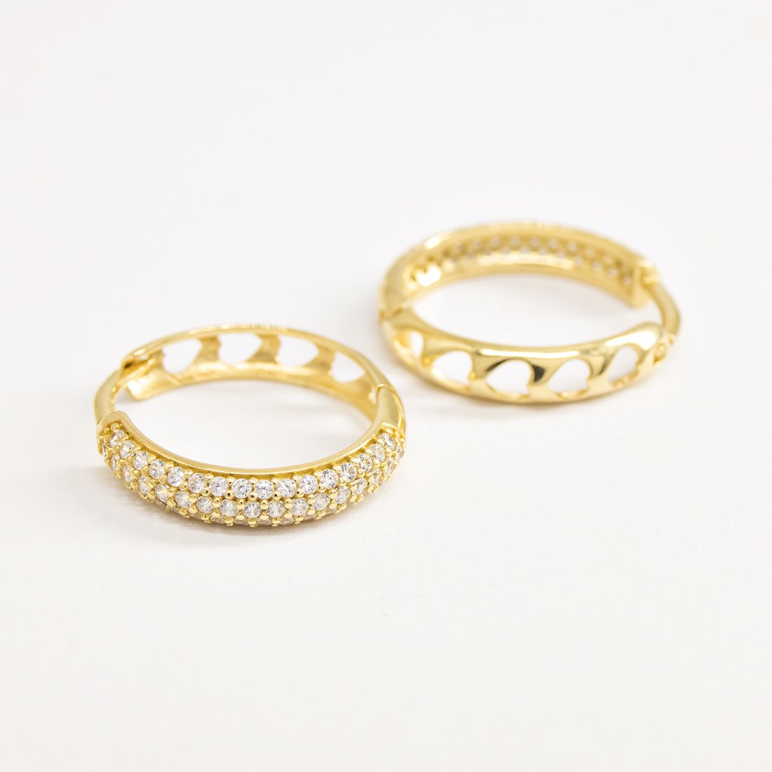 Argola Ouro Bright Zircônias