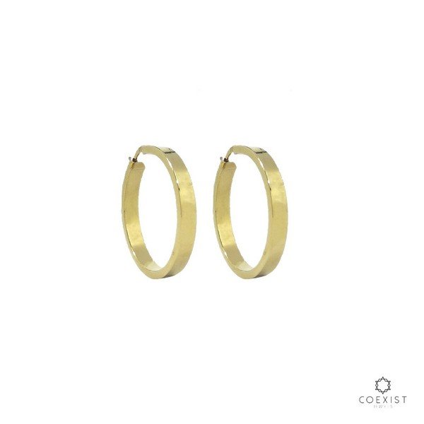 Argola Reta Larga Ouro 18K