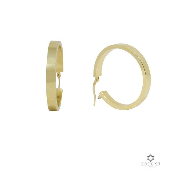 Argola Reta Larga Ouro 18K