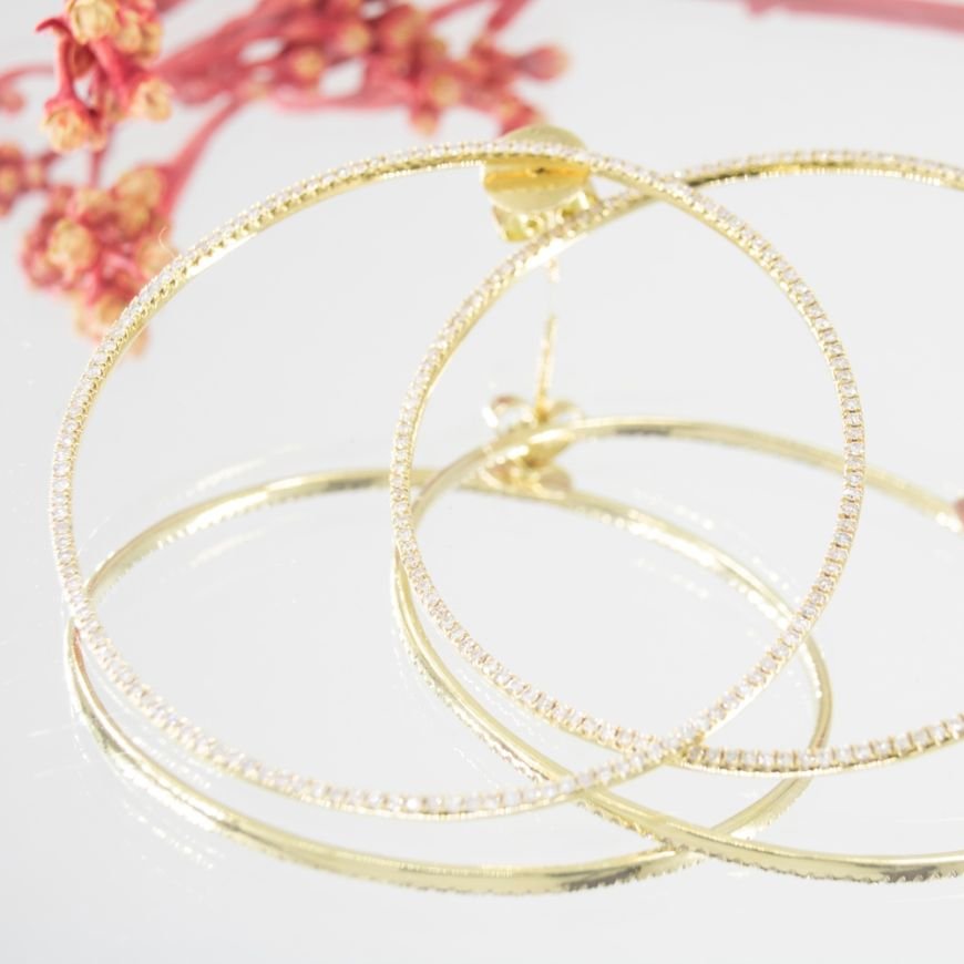 Argola Total Diamantes Front