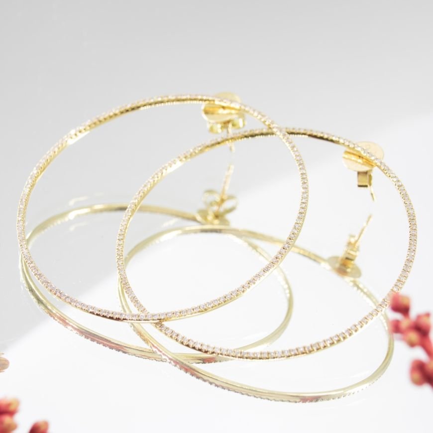 Argola Total Diamantes Front