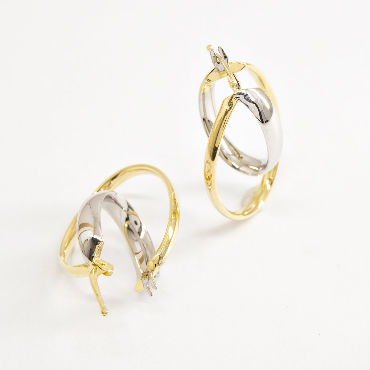 Argola Unity Duo Bicolor Ouro 18k