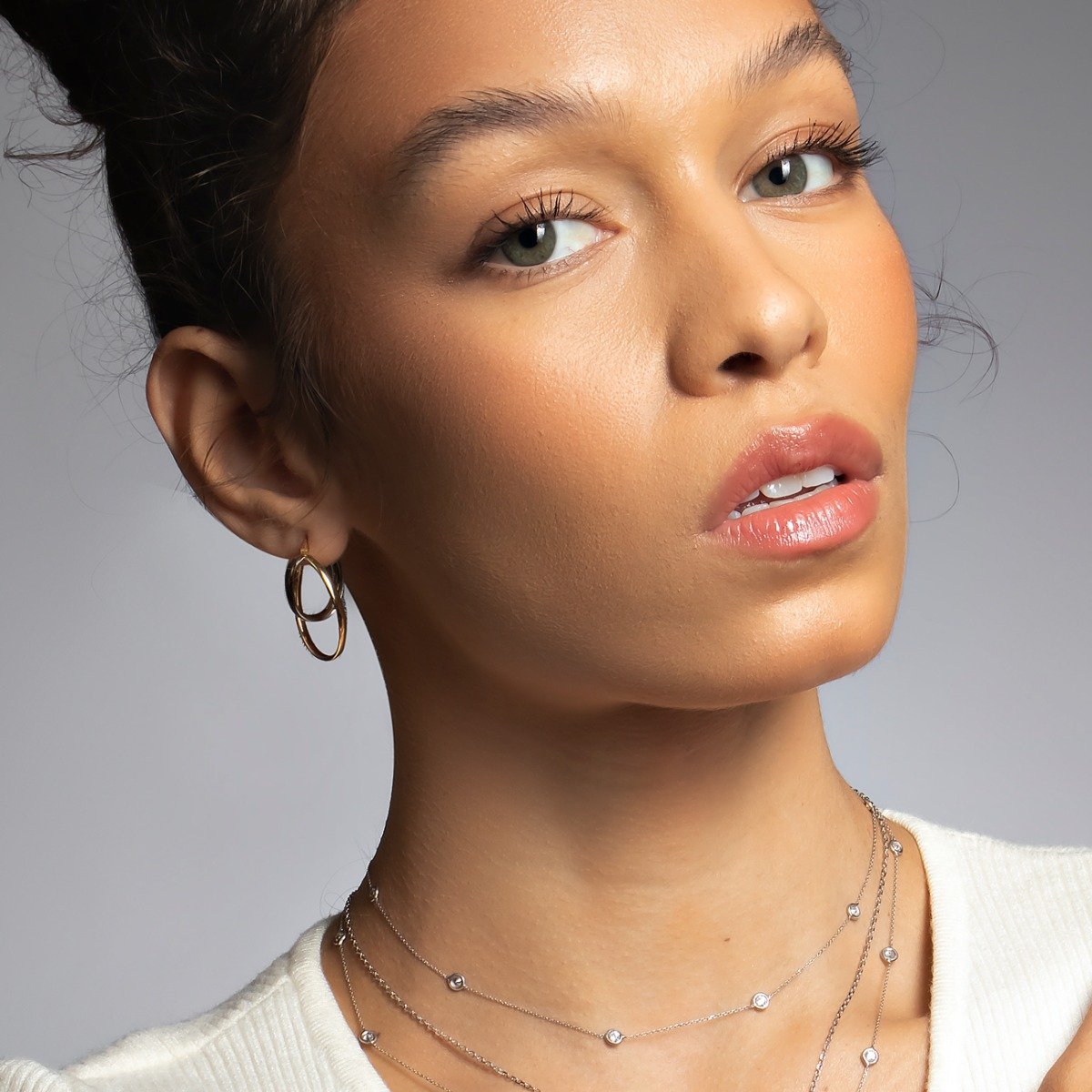 Argola Unity Duo Bicolor Ouro 18k