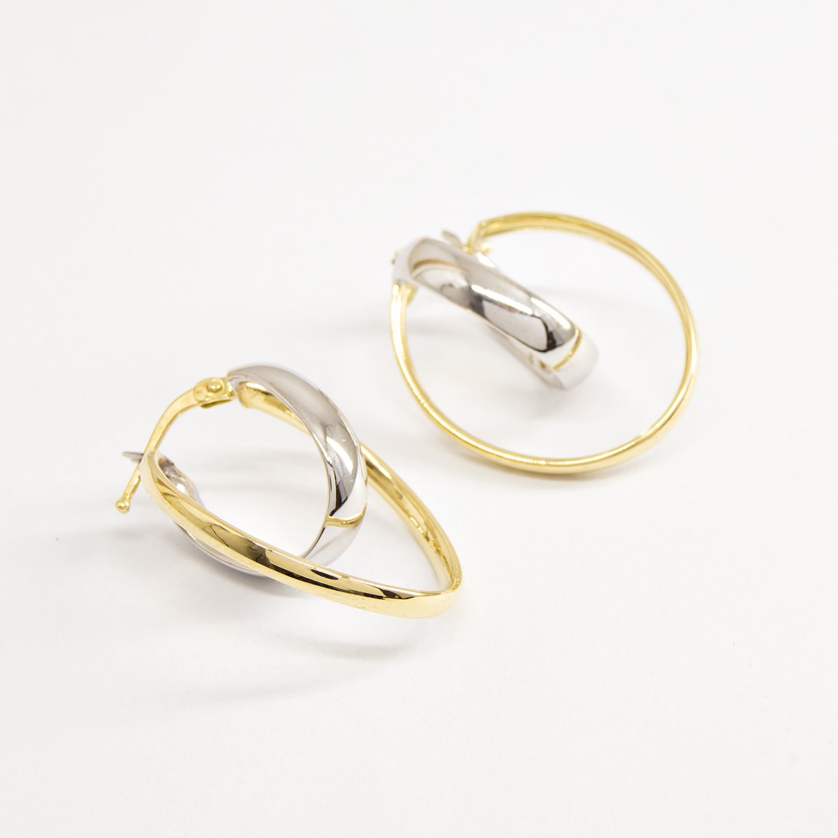 Argola Unity Duo Bicolor Ouro 18k