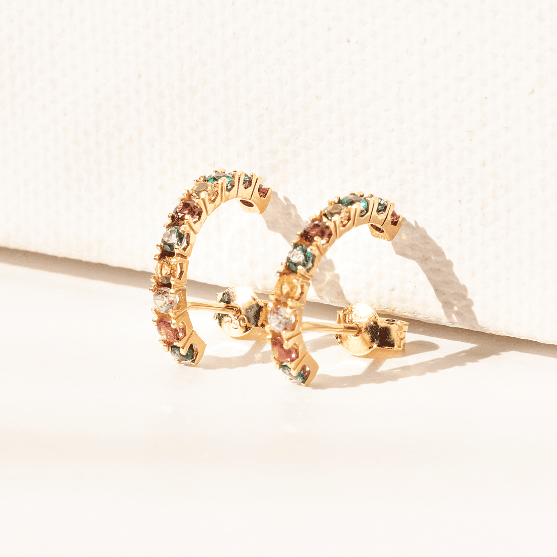 Argolinha Colorida Florescer Zircônias Ouro 18K