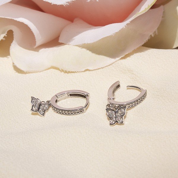 Argolinha Diamantes Borboletas Florescer