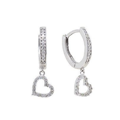Argolinhas Corações Cravejados Diamantes