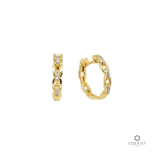 Argolinhas Corrente Diamantes
