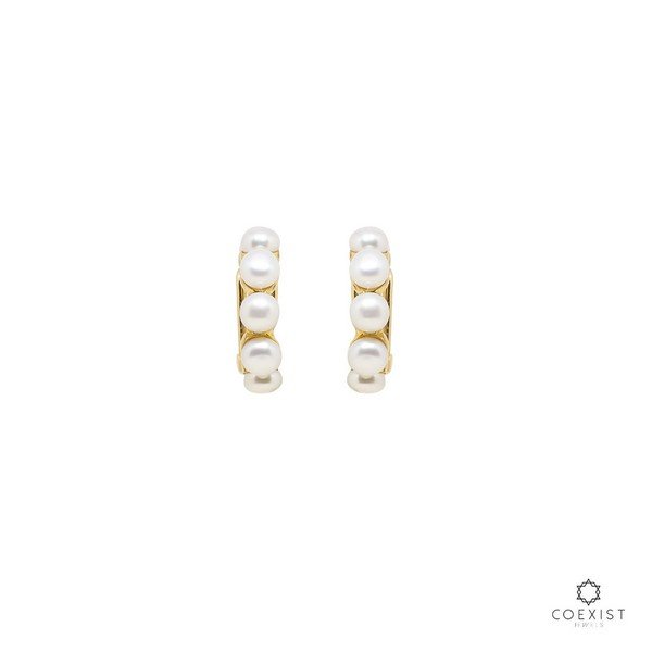 Argolinhas Pérolas Ouro 18K