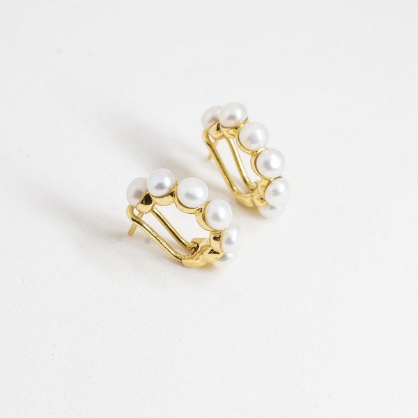 Argolinhas Pérolas Ouro 18K