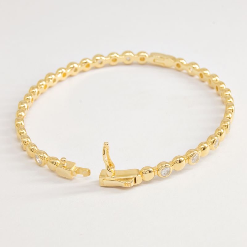 Bracelete Bolinhas Lisa e Cravejada