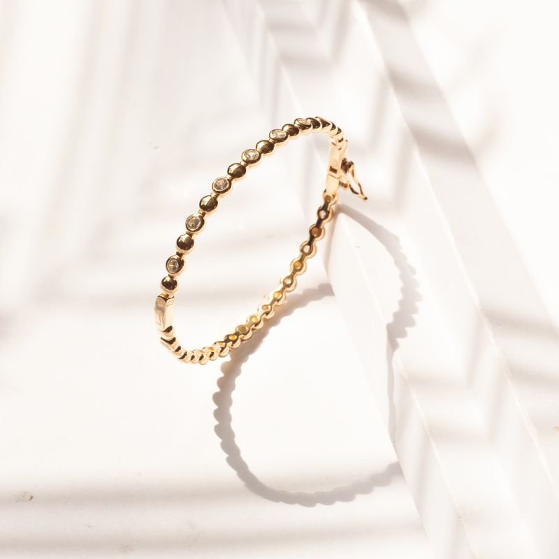 Bracelete Bolinhas Lisa e Cravejada