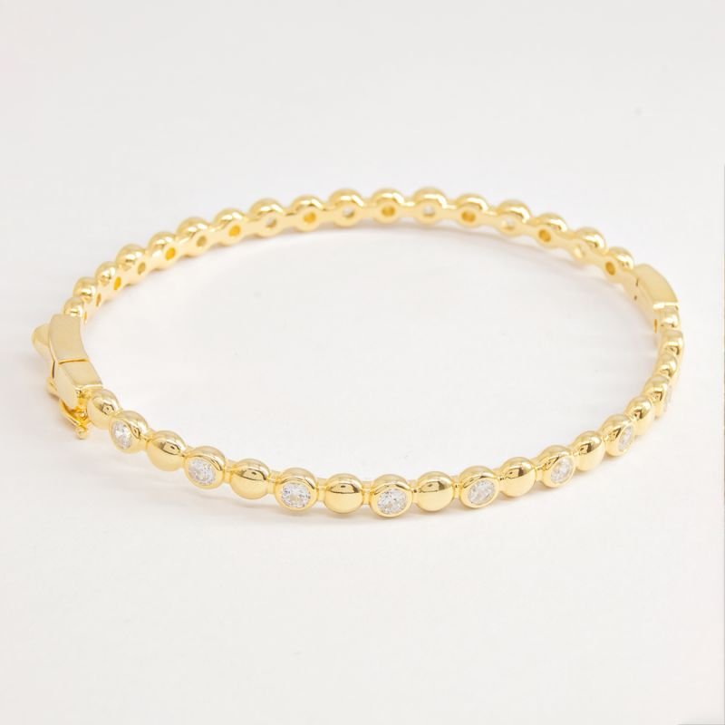 Bracelete Bolinhas Lisa e Cravejada