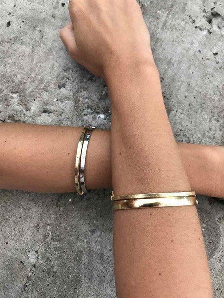Bracelete Largo Ouro Liso