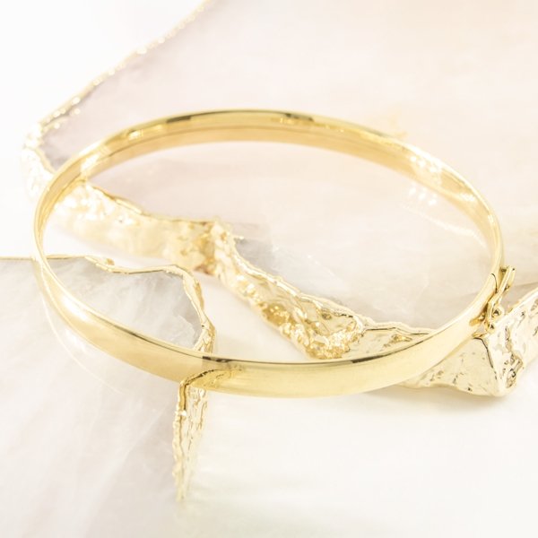 Bracelete Largo Ouro Liso