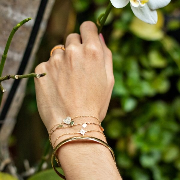 Bracelete Largo Ouro Liso