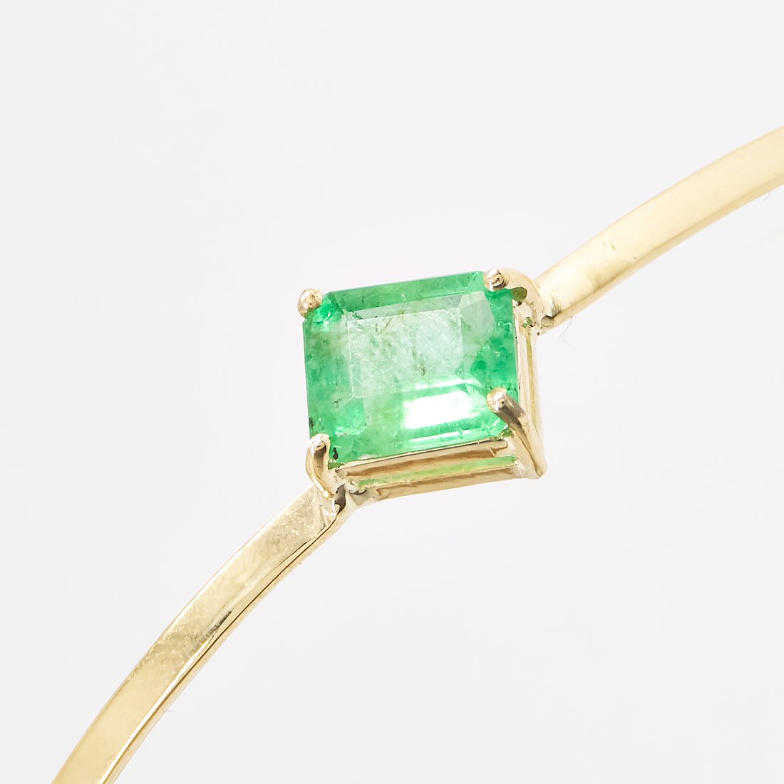 Bracelete Rígido Esmeralda Retangular 