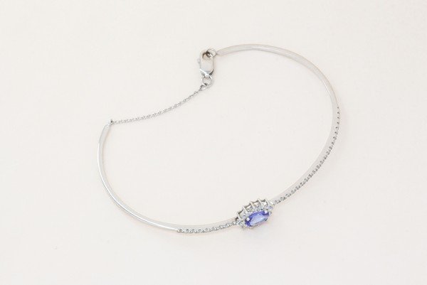 Bracelete Rígido Princess Tanzanita e Diamantes