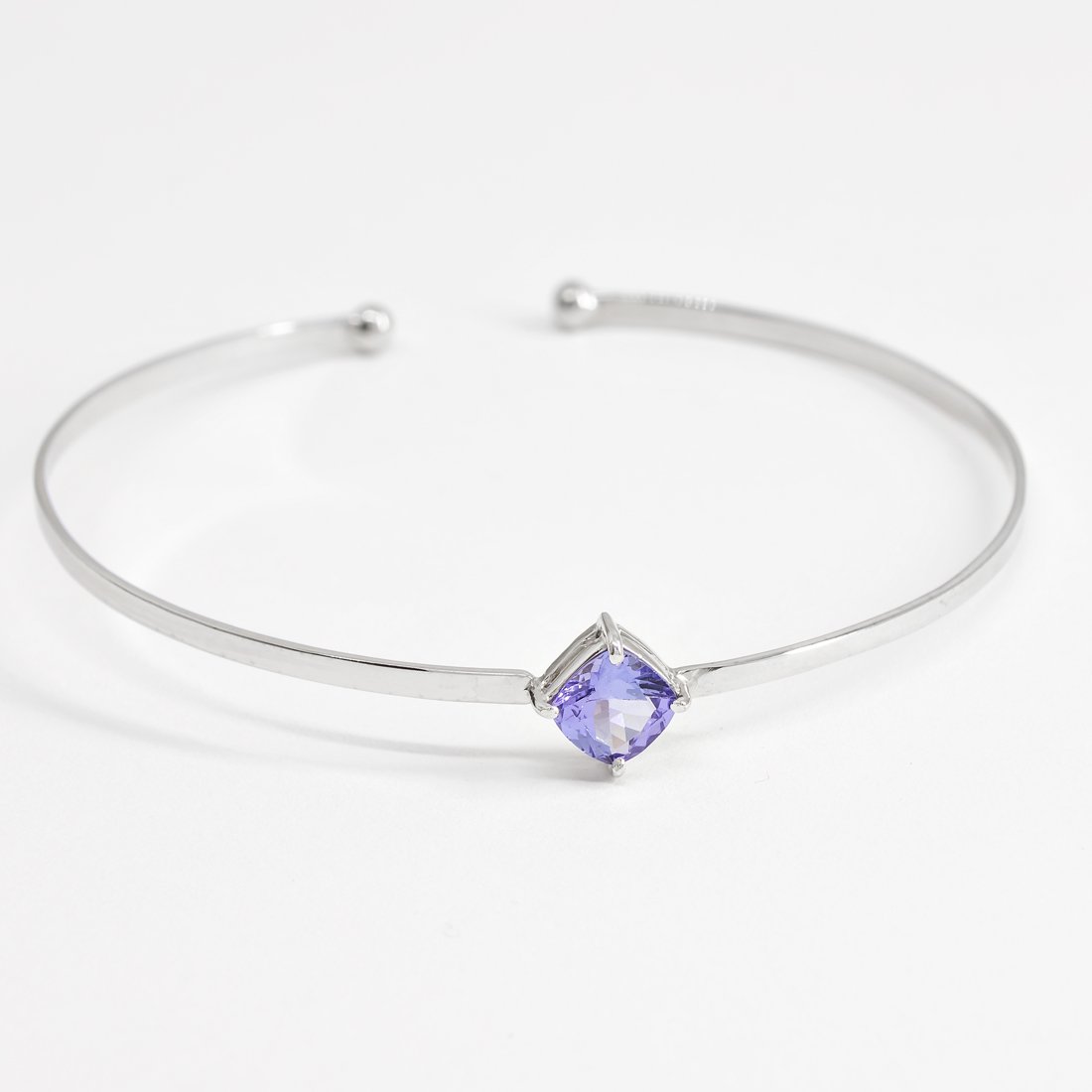 Bracelete Rígido Tanzanita Retangular 