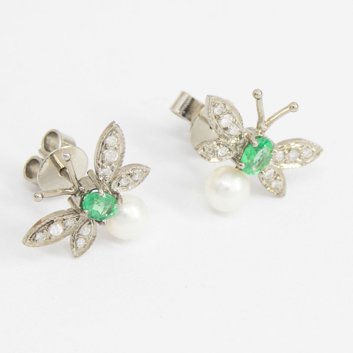 Brinco Abelhinha Esmeralda e Diamantes