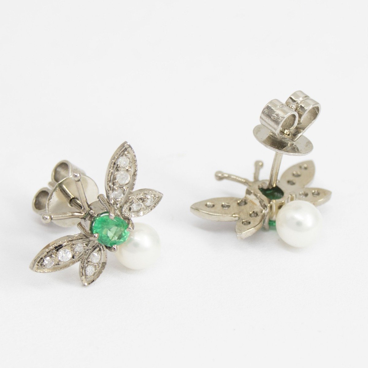 Brinco Abelhinha Esmeralda e Diamantes