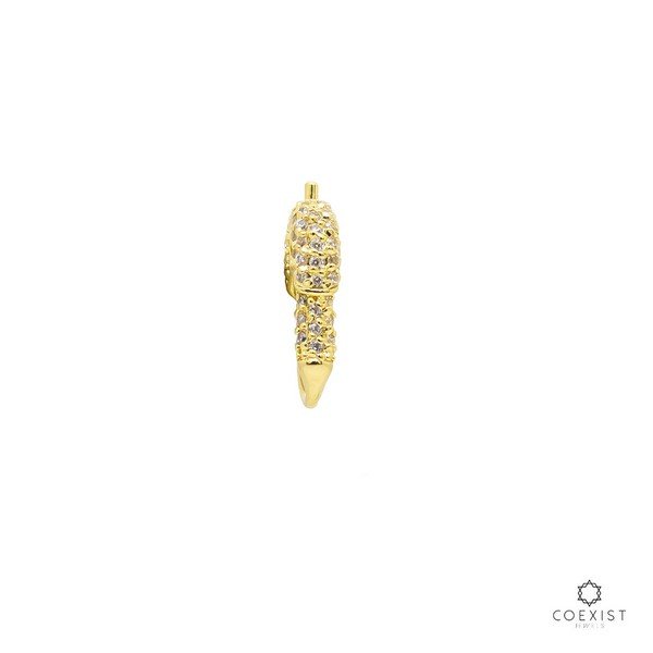 Brinco Alfinete Pequeno Cravejada Zircônias Brancas Prata 925 (peça unitária)