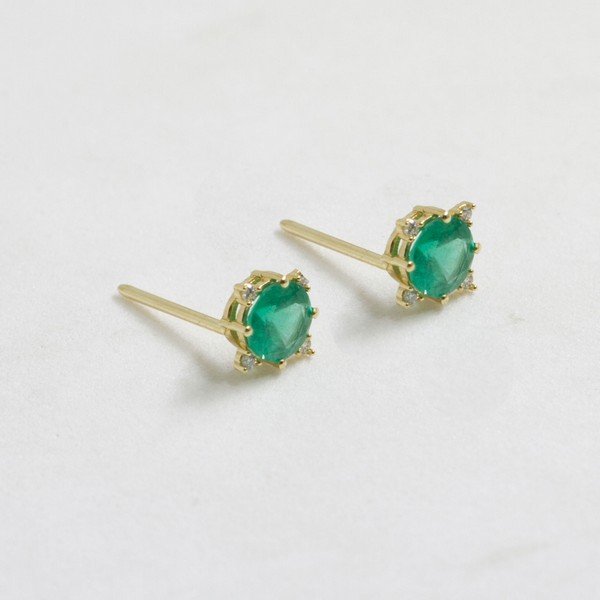 Brinco Alice Esmeraldas e Diamantes